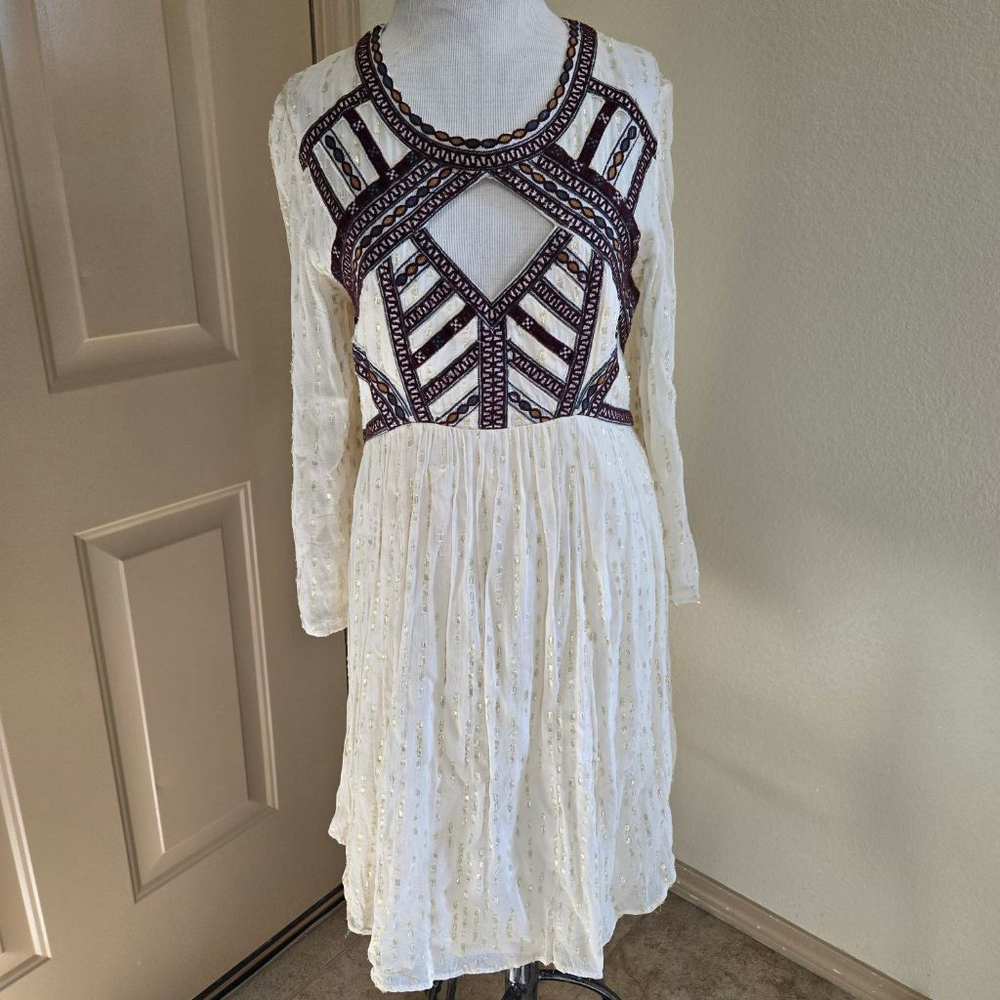 Free People All You Need Is Lace Midi Dress Cream Large Boho Wedding Guest